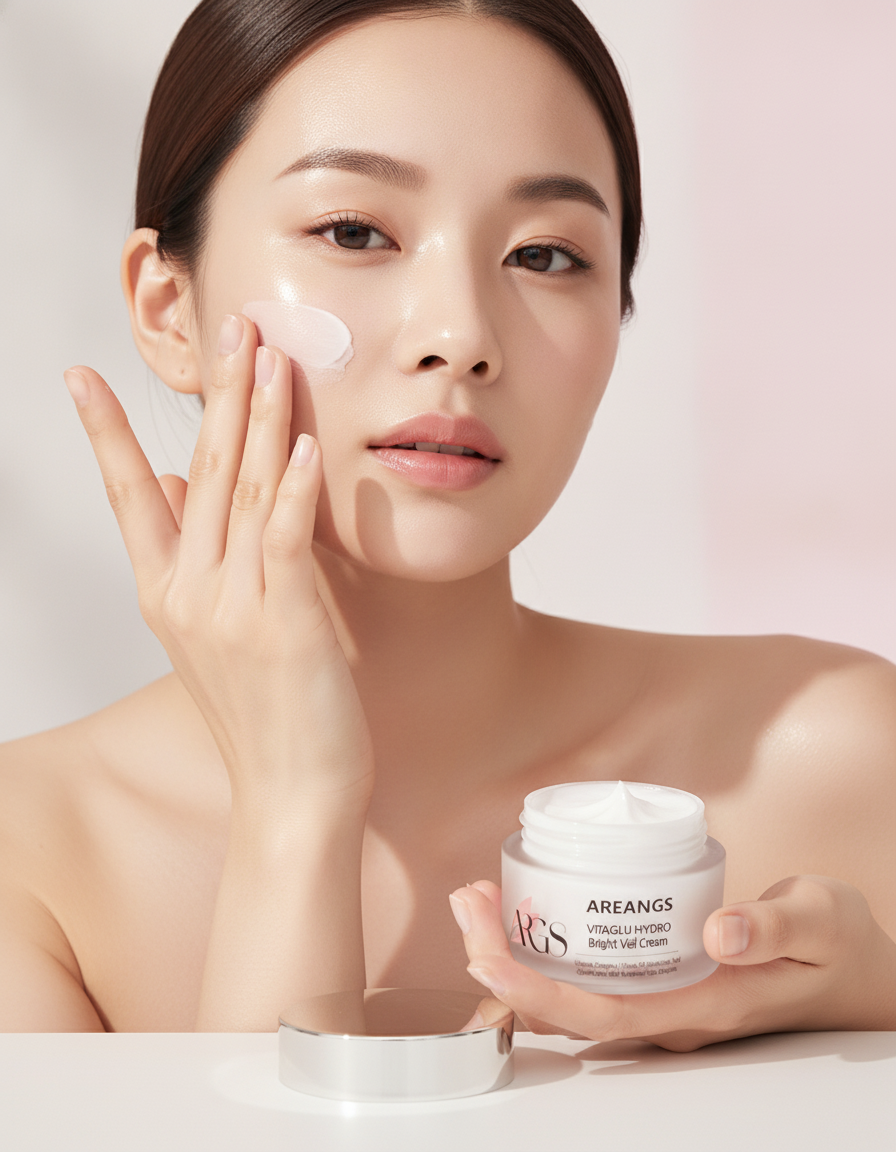 브라이트 베일 크림 사용 모습